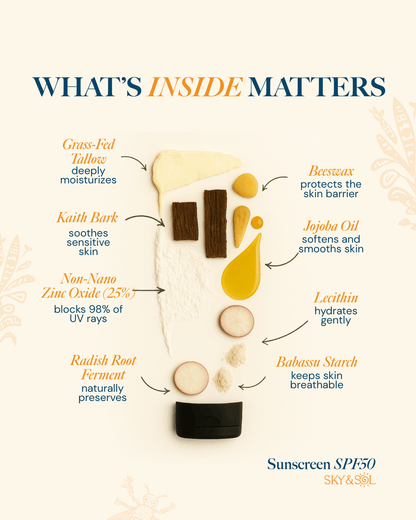 Sky and Sol Face & Body Sunscreen – Natural Tallow Formula